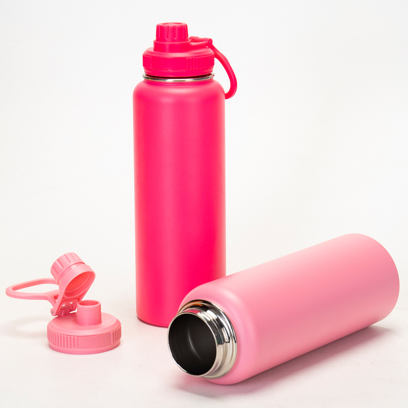 Custom 64oz Gym Drinks Powder Coated Double Wall Vacuum Thermal Flask Stainless Steel Water Bottle with Wide Mouth