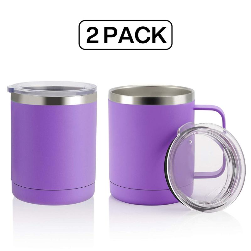Custom Color Metal Handle 12Oz Coffee Cup Printed Insulated Stainless Steel Coffee Mugs