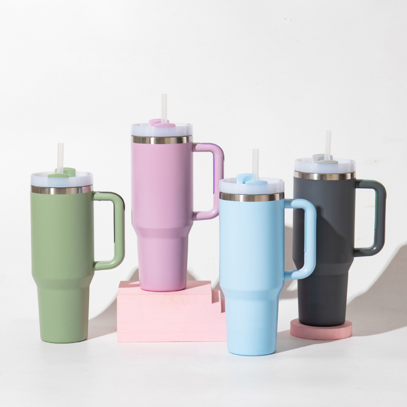 Factory Double Wall Leakproof Iced Travel Coffee Cup Mug 40Oz Tumbler With Straw and Lid