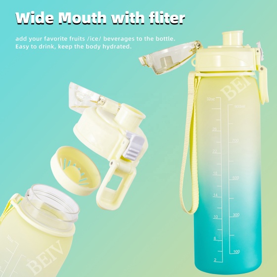 Customized Private Label Basketball Hot and Cold Wide Mouth Tritan Cool Plastic Water Bottle With Custom Logo