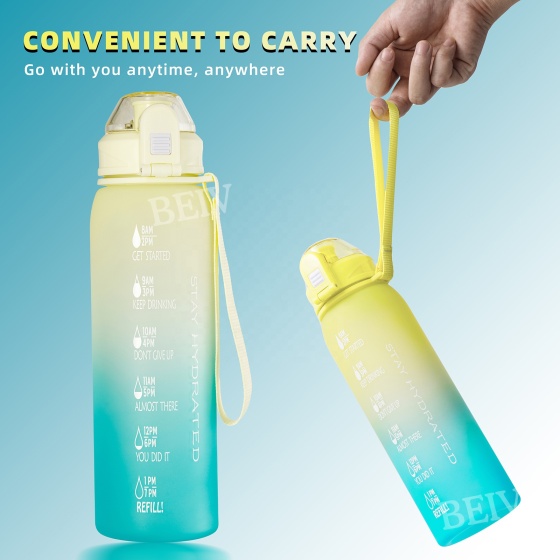 Customized Private Label Basketball Hot and Cold Wide Mouth Tritan Cool Plastic Water Bottle With Custom Logo