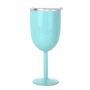 Double Wall Vacuum Insulated Stem 10 OZ Stainless Steel Wine Glass With Lid