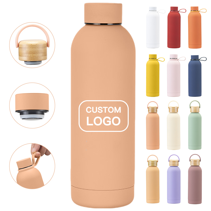 Luxury Flask Eco Friendly Stainless Steel Metal Vacuum 500Ml Small Mouth Water Bottle With Custom Logo
