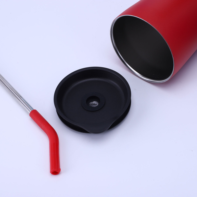 Luxury 520 Ml Stainless Steel Keep Cold  Ice Travel  Hotel Clear Drink Tea Coffee Cup Mug  Tumbler With Straw