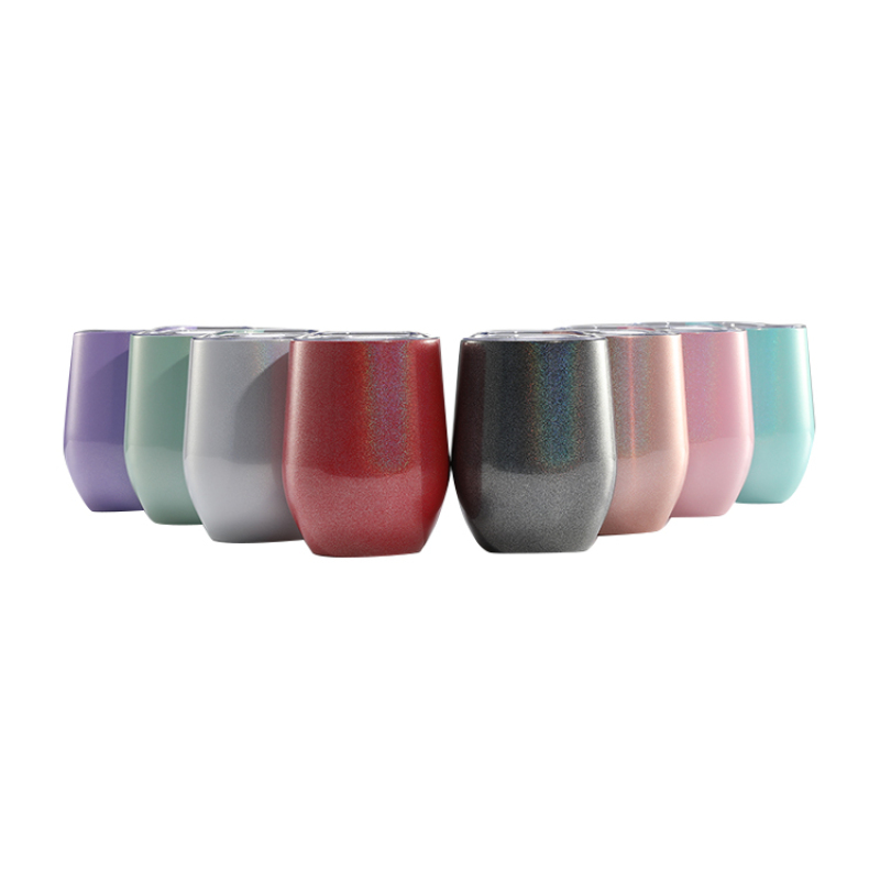 Accept Customized Low MOQ Double Walled 12Oz Coffee Stainless Steel Glitter Tumbler With Straw