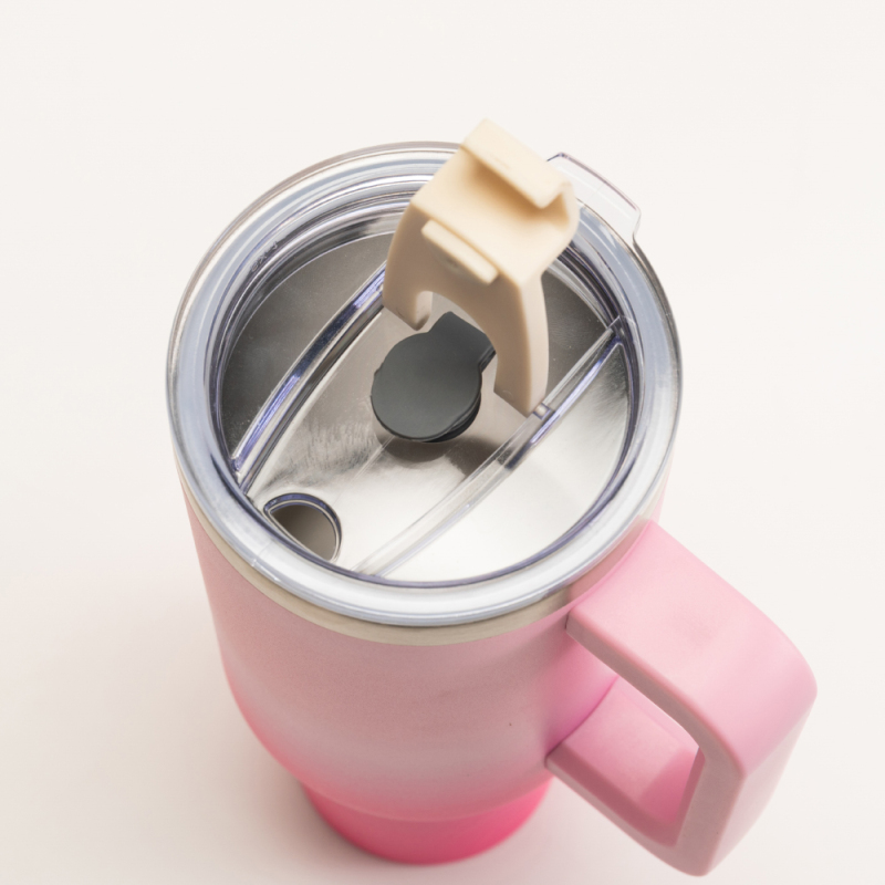 Wholesale Bulk Double Wall Vacuum Insulated Leak Proof Gradient Colour Teal 30 Oz Tumblers With Flip Straw Lid