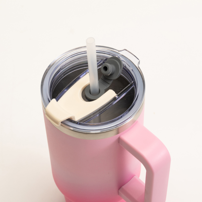 Wholesale Bulk Double Wall Vacuum Insulated Leak Proof Gradient Colour Teal 30 Oz Tumblers With Flip Straw Lid