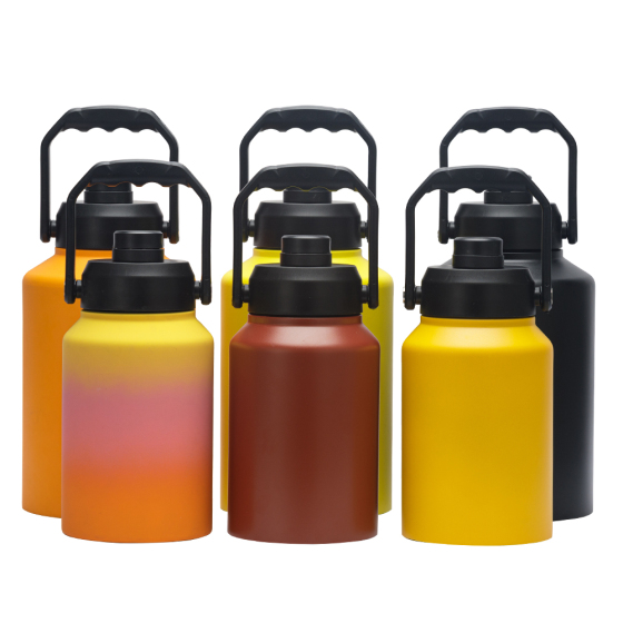 Wholesale Glass Personalized Black 64Oz 128Oz Travel Sport Stainless Steel Vacuum Sealed Large Water Bottle With Handle