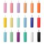 Kids 16Oz 500Ml Pink Blue Rose Gold Bpa Free Matte Glitter Tall Skinny Acrylic Tumbler With Straw and Lid