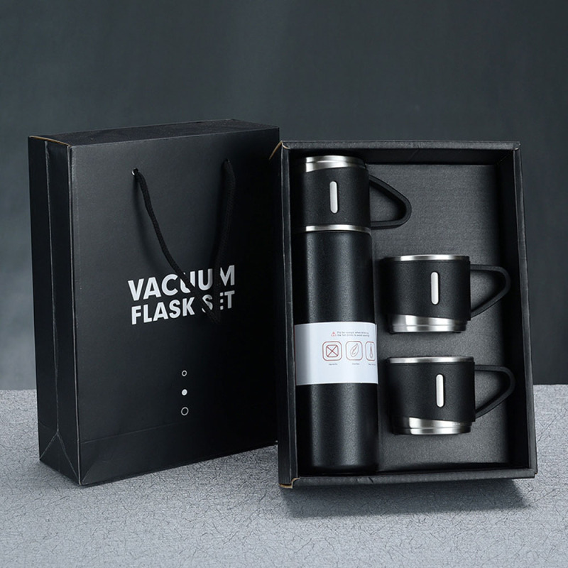 Manufacturer Delicate Appearance Stainless Steel Vacuum Bottle Flask Coffee Cup Gift Box Set