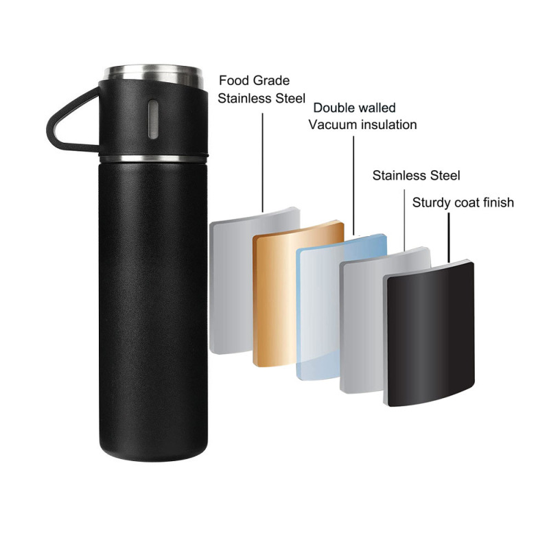 Manufacturer Delicate Appearance Stainless Steel Vacuum Bottle Flask Coffee Cup Gift Box Set