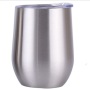Wholesale 12Oz Double Wall Stemless Stainless Steel Insulated Vacuum Egg Shape Tumbler Mugs Cup Wine Glass With Lids