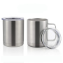 Custom Logo White Tumbler Travel Mug Stainless Steel Beer Mugs With Handle