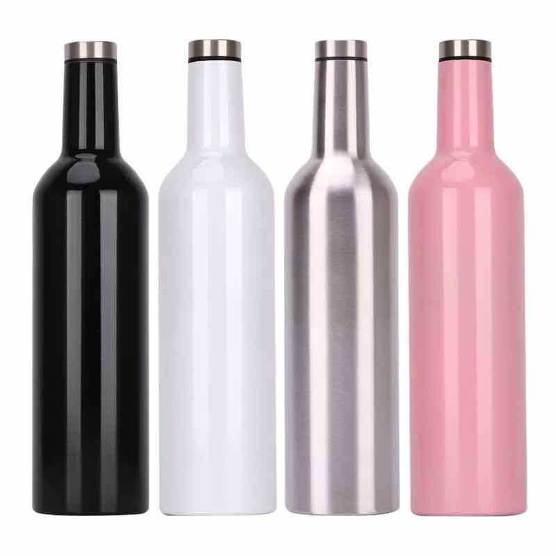 750 Ml Insulated 304 Stainless Steel Sports Water Bottle Flask Wine Growler Stainless Steel Water Bottle