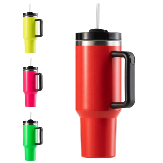 YUNIXIN Stainless Steel Insulated Glass 40Oz Neon  Sublimation Ready Cup Tumbler Water Bottle With Handle
