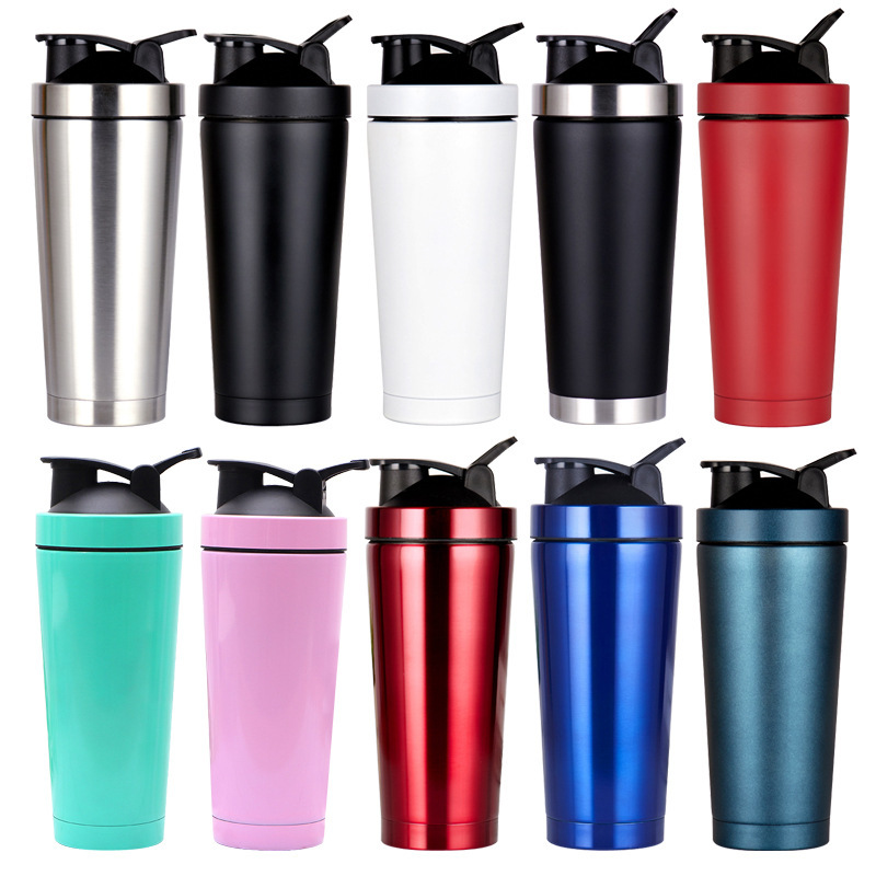 Custom Sport Gym Insulated Double Wall Stainless Steel Fitness Red Protien Shaker Water Bottles