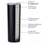 Customized Colour Ready to Ship Stainless Steel Insulated Skinny Tumbler 20oz Vacuum Tumbler With Sliding Lid
