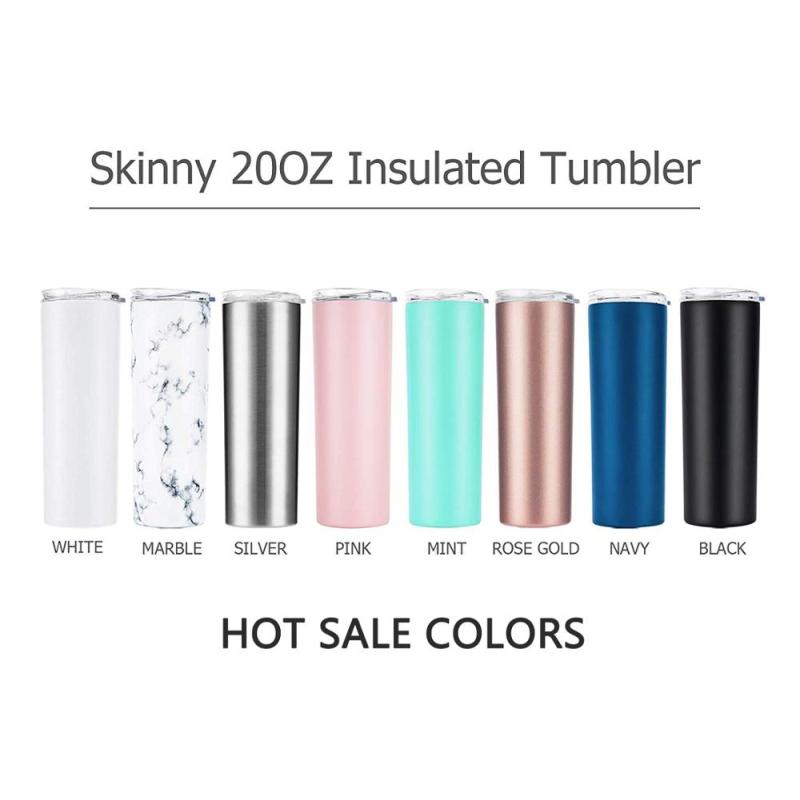 Customized Colour Ready to Ship Stainless Steel Insulated Skinny Tumbler 20oz Vacuum Tumbler With Sliding Lid