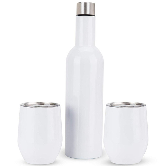 Custom 750Ml Stainless Steel Wine Growler Tumbler Stainless Steel Water Bottle With Straw