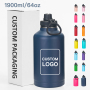 Custom logo Wholesale Powder Coated Metal Thermal Wide Mouth Steel 22oz  Gym Sports Insulated Water Bottle