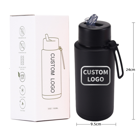 Wholesale Hot Sale 1L 650ML Insulated Sports Double Wall Stainless Steel Water Bottle With Custom Logo