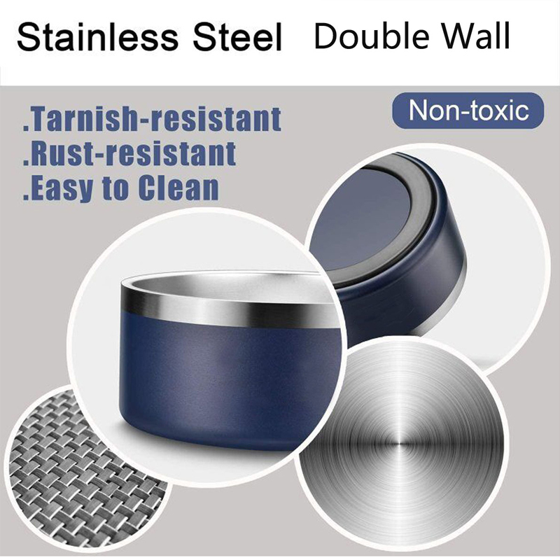 Wholesale Large 64 oz 42oz Dog Bowl Stainless Steel Pet Bowls Food Feeder Powder Coat Metal Thermo Bowls for Dog with Logo