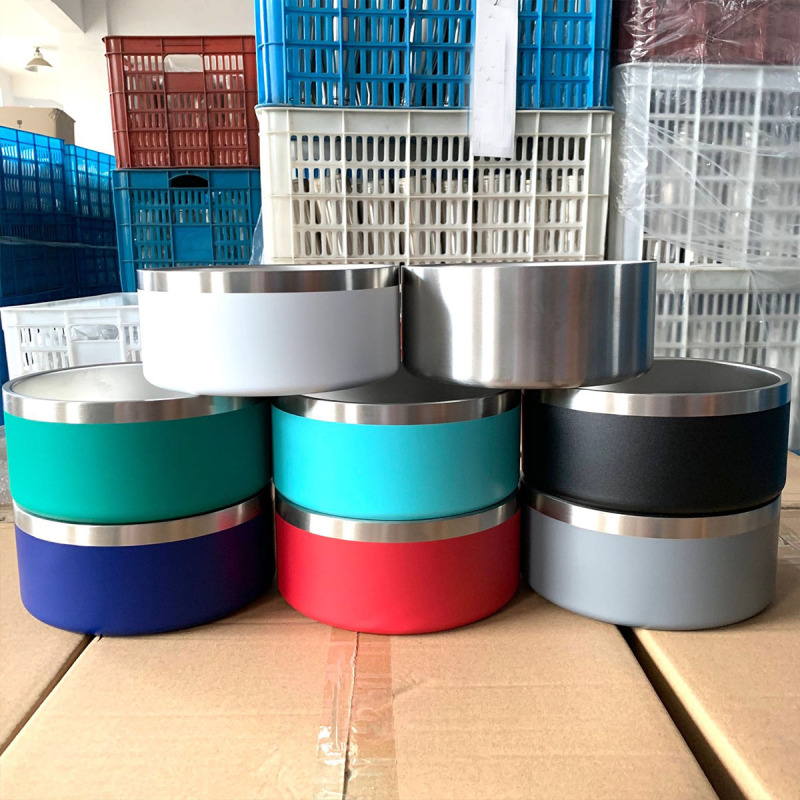 Wholesale Large 64 oz 42oz Dog Bowl Stainless Steel Pet Bowls Food Feeder Powder Coat Metal Thermo Bowls for Dog with Logo