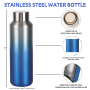 Yunxin New Custom logo  Factory 600ml Stainless Steel Cup Insulated Drink Water Bottle