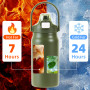 1200ml Double-wall Stainless Steel Wide Mouth Vacuum Flask Waterproof Sports Hot Water Bottle With Straw Lid