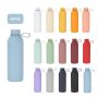 Wholesale Custom Logo 500 ML Rubber Paint Insulated Stainless Steel Sports Water Bottle With Silicone Handle