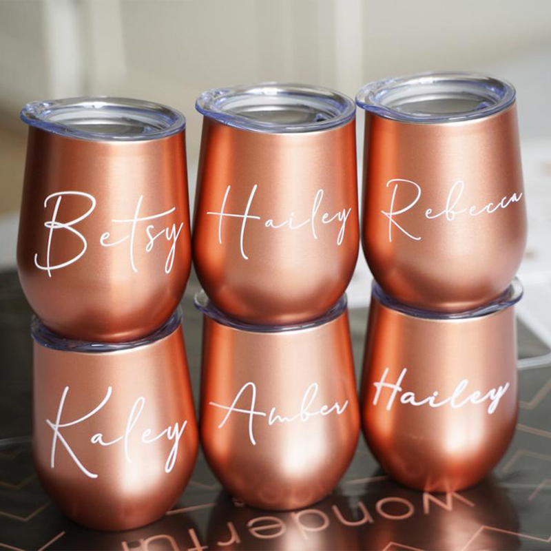 Factory OEM ODM Mix Color Maid of Honor Wine Tumbler Bride and Groom Tumblers