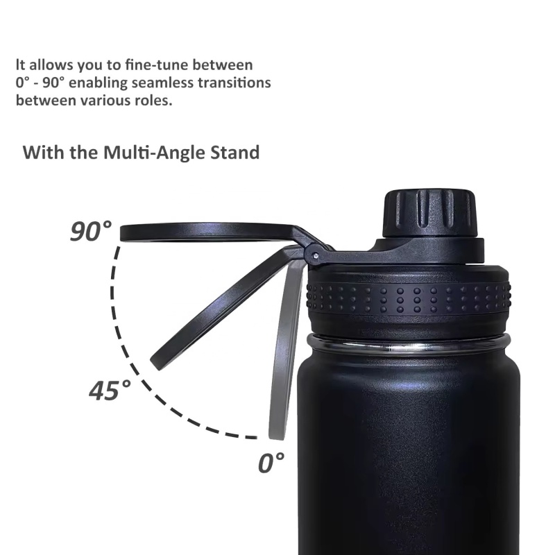 32Oz 1000Ml  Insulated Stainless Steel Magnetic Water Bottle with Cell Phone Holder and Silicone Base