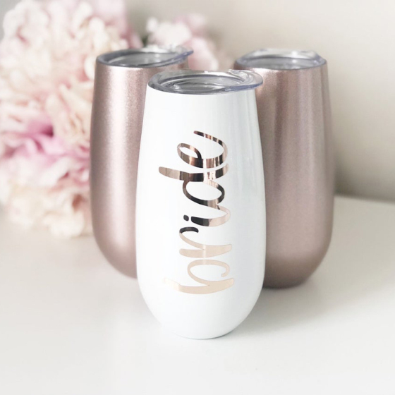 Wholesale Custom Wedding Bridal Party Wine Tumblers Stainless Steel Vacuum Tumbler