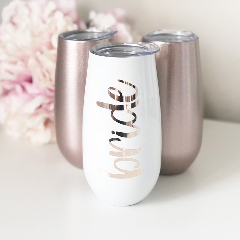 Wholesale Custom Wedding Bridal Party Wine Tumblers Stainless Steel Vacuum Tumbler