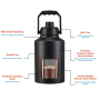 2022 Bulk Fancy Fitness School 2 Liter Big Hot and Cold Double Wall Vacuum Insulated Water Bottle