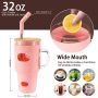 Wholesale Bpa Free 32Oz Double Wall Drinking  Juice Coffee Beer Clear Glass Suction  Cup Tumbler Mug for Glass With Bamboo Lid