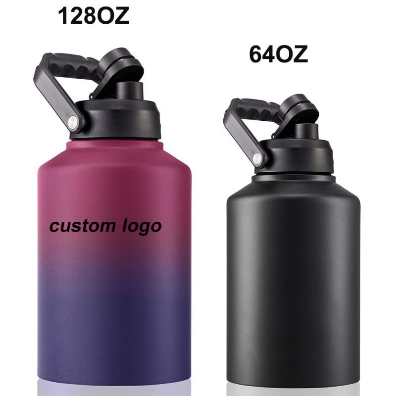 High Quality Customised Colapsable Cycling Bike 64oz 128oz Large Capacity Gallon Water Bottle  With Custom Logo