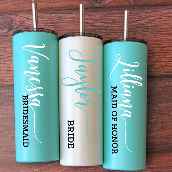 Buyer Supplier Bridesmaid Tumbler Cups Custom Stainless Steel Insulated Wedding Bride Tumbler