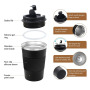 Oem Custom Portable  Double Wall Vacuum Stainless Steel Insulated Travel Reusable Coffee Tumbler Mug Cup With Lid