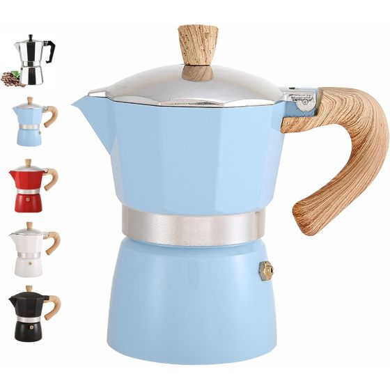 Induction 3Cup 150 Ml 6Cup 300 ML Stovetop Espresso Classic Italian Aluminum Coffee Moka Pot With Soft Touch Handle