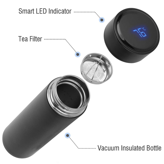 Digital Termo Inteligente Bottle Lcd for Hot Water Double Wall Smart Water Bottle Botella De Agua Inteligente