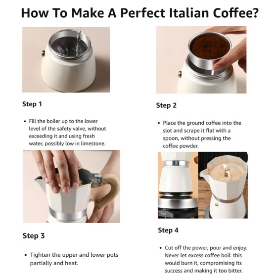 Induction 3Cup 5OZ 6Cup 10OZ  Stovetop Espresso Classic Italian AluminumMoka Express Classic Cafe Maker for Italian