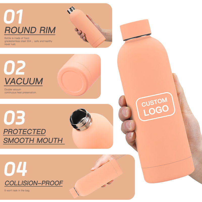 Manufacturer Suppliers Reusable Small Mouth 500 ml  Drink Insulated Double Wall Stainless Steel Sport Water Bottle