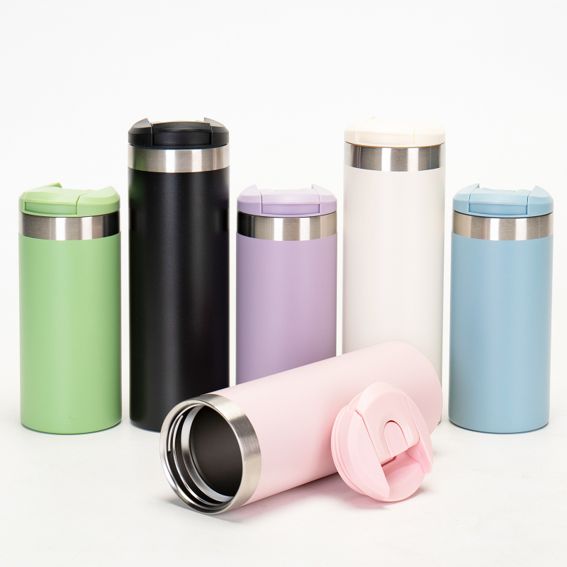 Portable 500ml Double Wall Colorful Leak Proof Vacuum Flask Stainless Steel  Mug for Hot Coffee or Water