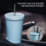 Wholesale Reusable Metal 24Oz Double Wall Insulated Tumbler Cup With Straw Lid and Flip Lid