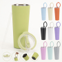 24OZ 30OZ Stainless Double Wall Vacuum Leakproof Classic Rubber Travel Coffee Ring Steel Tumbler Cup With Hand Lid