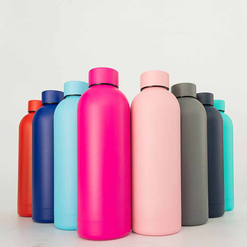 Wholesale 500ml BPA Free Reusable Double Wall Vacuum Insulated Powder Coated Metal Stainless Steel Sport Water Bottle