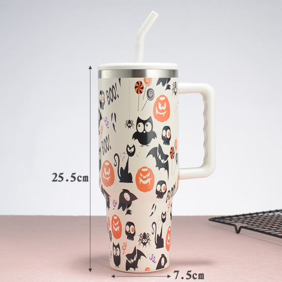 Stainless Steel Sports Halloween 30Oz 40Oz Cup Tumbler With Handle and Straw