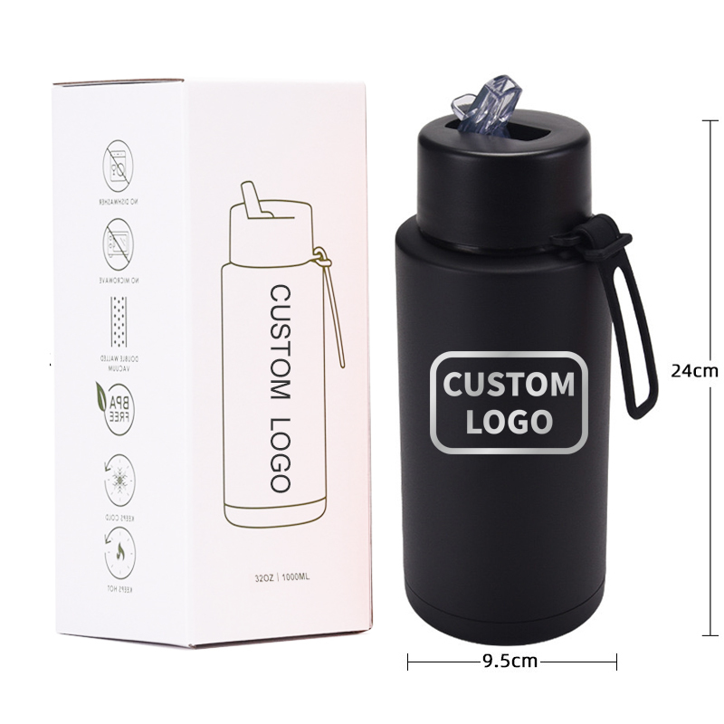 1000ml Stainless Steel 16 oz Double Wall Flask Vacuum Insulated Water Bottle with Lid