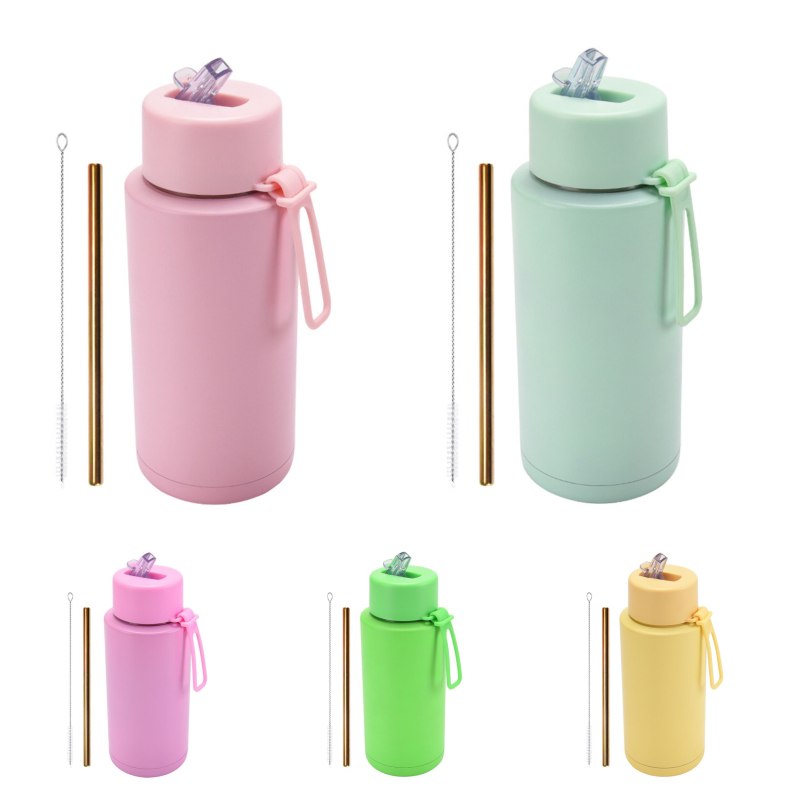 1000ml Stainless Steel 16 oz Double Wall Flask Vacuum Insulated Water Bottle with Lid